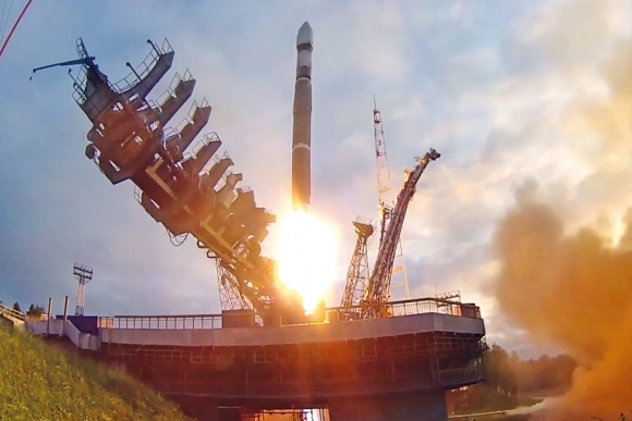 Пуск ракеты-носителя «Союз-2.1в», Плесецк, 10 июля 2019 г. Фото: Министерство обороны РФ (кадр из видеоролика)