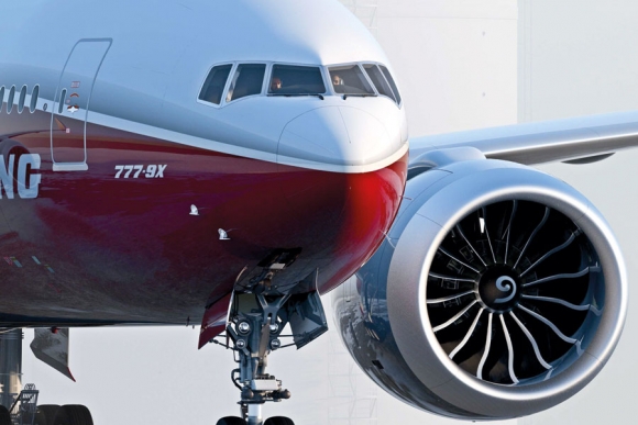 В этом году General Electric должна поставить на стендовые испытания первый прототип нового сверхмощного двигателя GE9X для будущего Boeing 777-9. Фото: Boeing