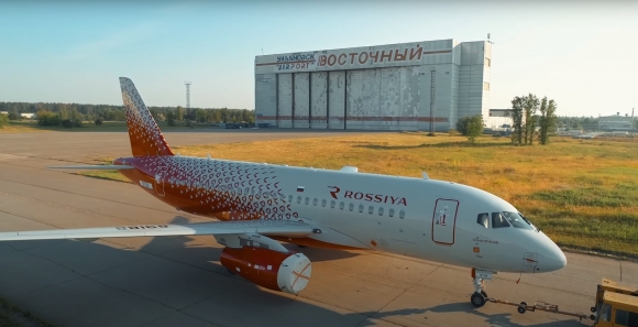 SSJ100 (MSN 95224) для авиакомпании «Россия». Скриншот из видеоролика ОАК